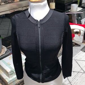 Gently Loved Zip Up Knitted Long Sleeve Top by BEBE..